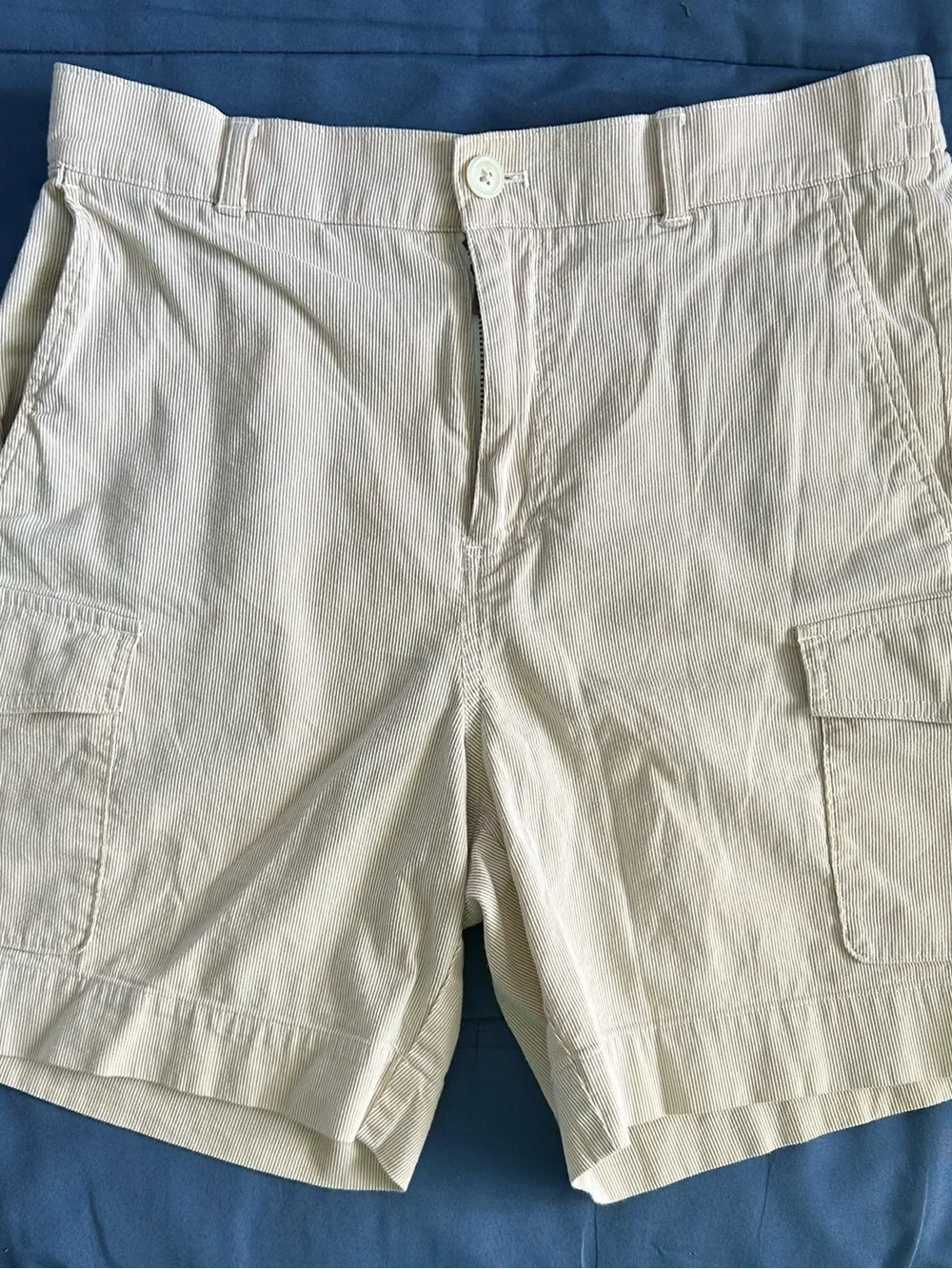 Brooks Brothers Beige Seersucker Bermuda Shorts Size 32